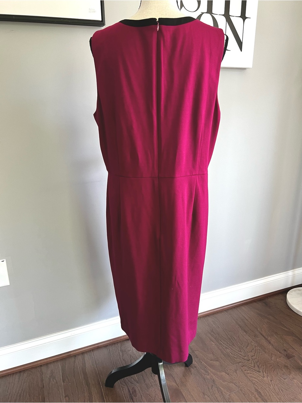 Talbots Plus Tipped Ponte Tie-Neck Dress - Picture 4 of 8